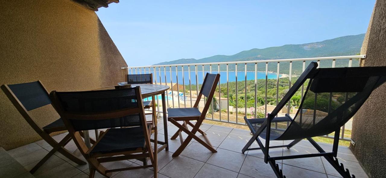Chalereux T2 Vue Mer Et Piscine Alba Rossa Serra-di-Ferro Kültér fotó